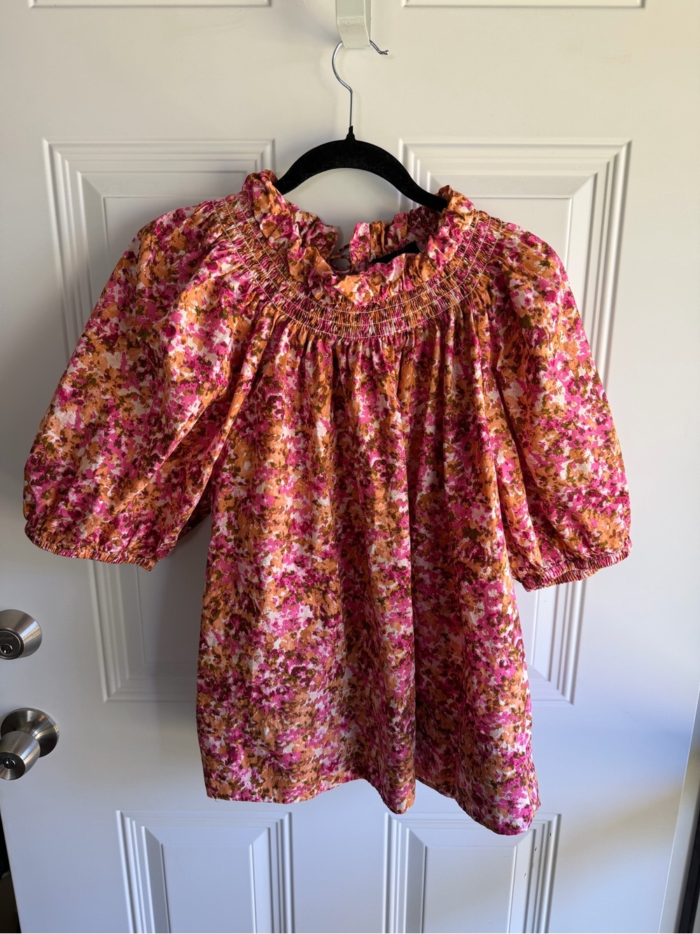 J.Crew Smocked neck puff-sleeve top in faded floral size XL
